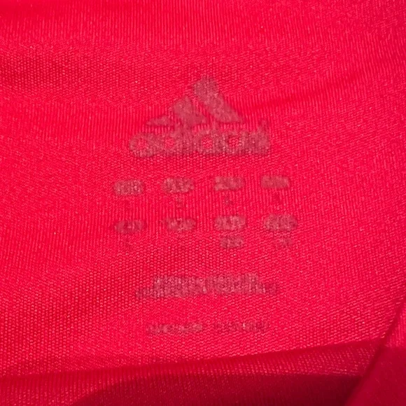 Adidas Men’s Performance Athletic T-Shirt Red Black Stripes Size L - Picture 4 of 5